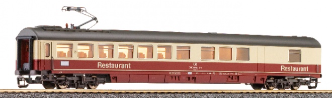 Restaurant car type WR 135 with pantograf<br /><a href='images/pictures/Tillig/13693.jpg' target='_blank'>Full size image</a>